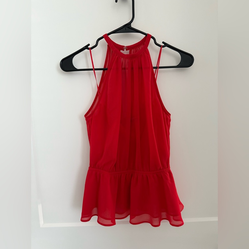 Express Red halter blouse
